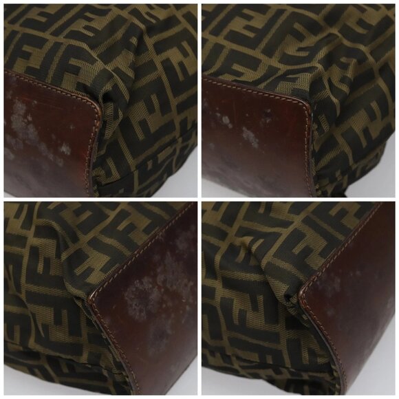 FENDI Zucca Canvas Tote Bag Brown Black Auth 112832 - Picture 14 of 16